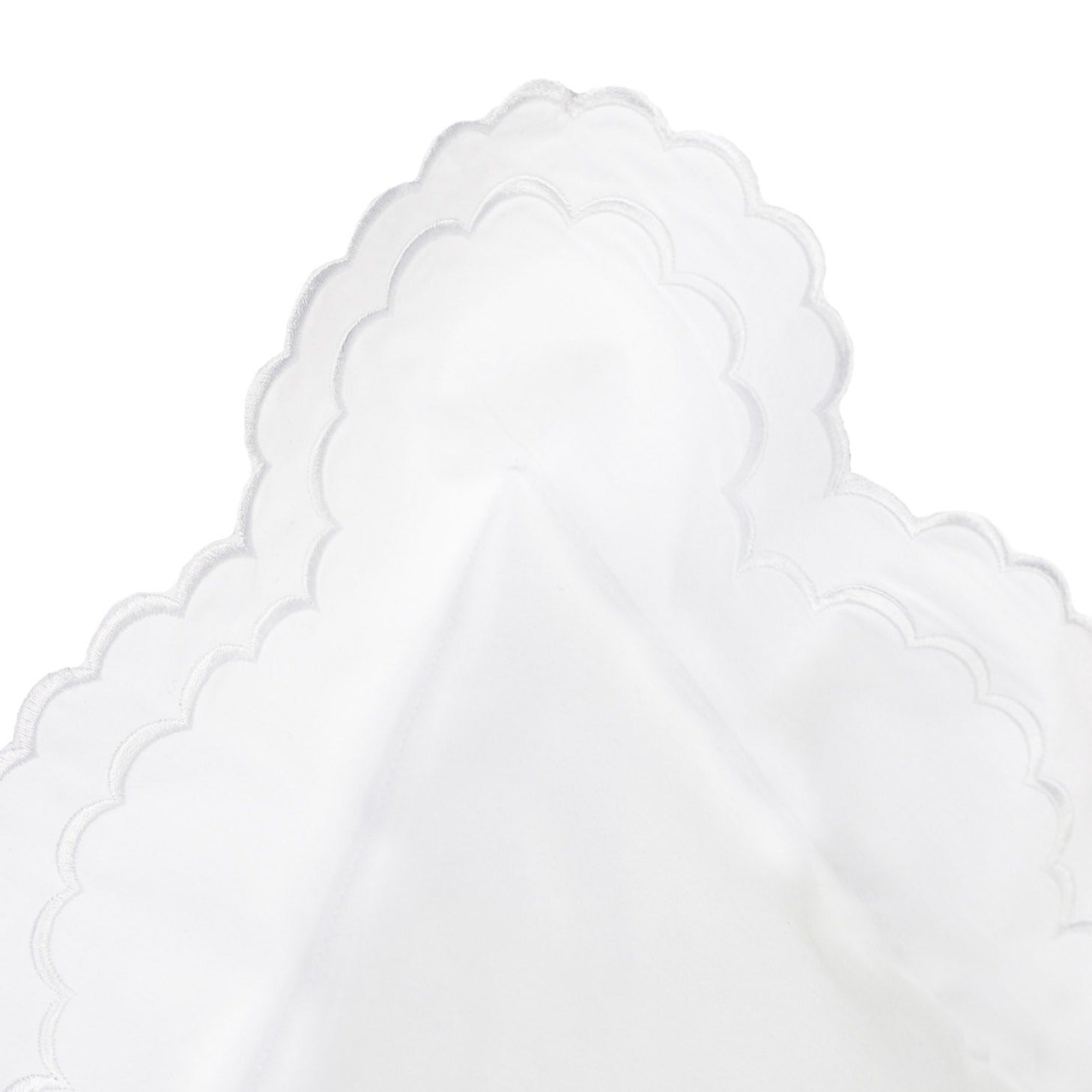 Double Scalloped Edge Embroidered Percale Duvet Set 300TC 100% Cotton