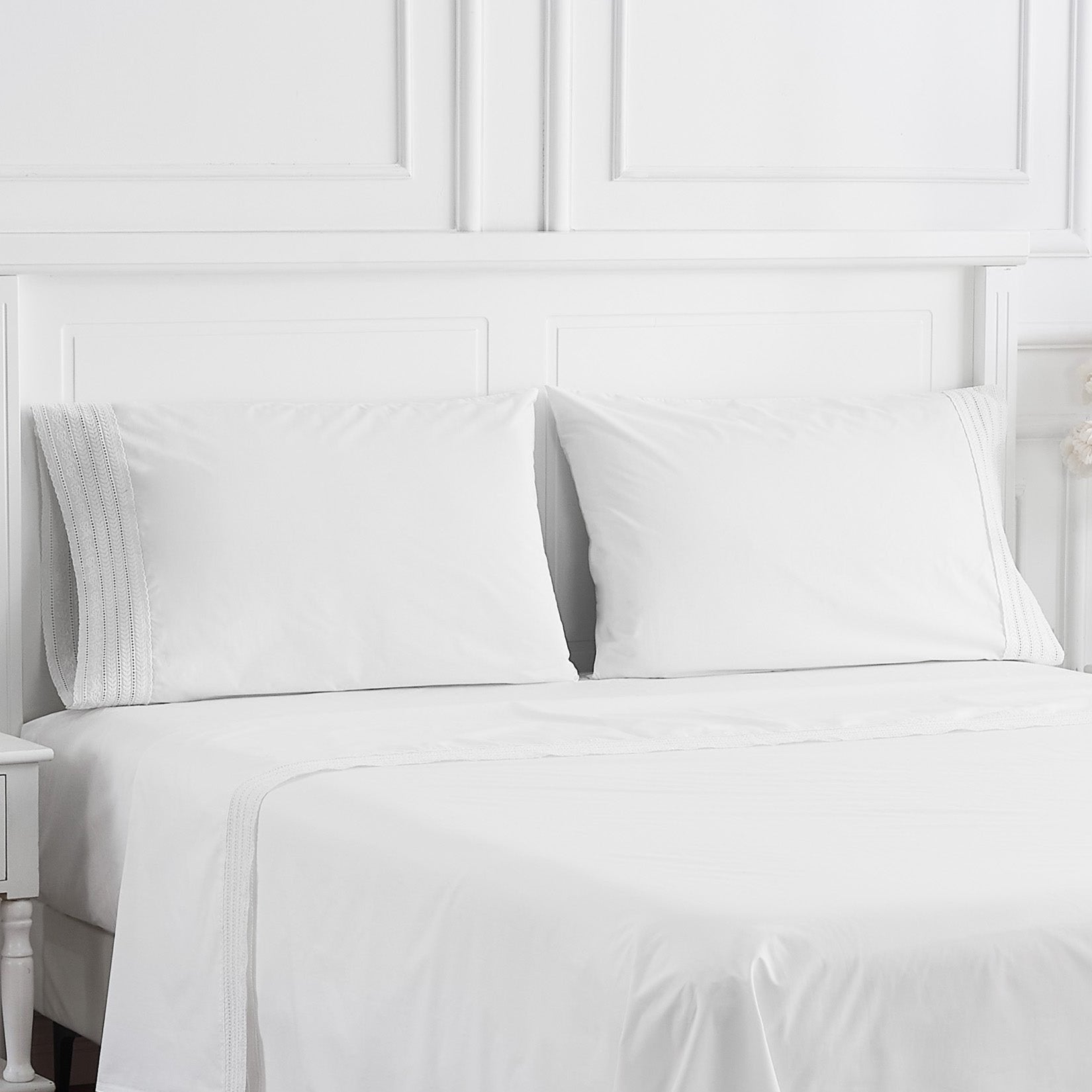 300TC Elizabeth Lace Cotton Percale Sheet Set