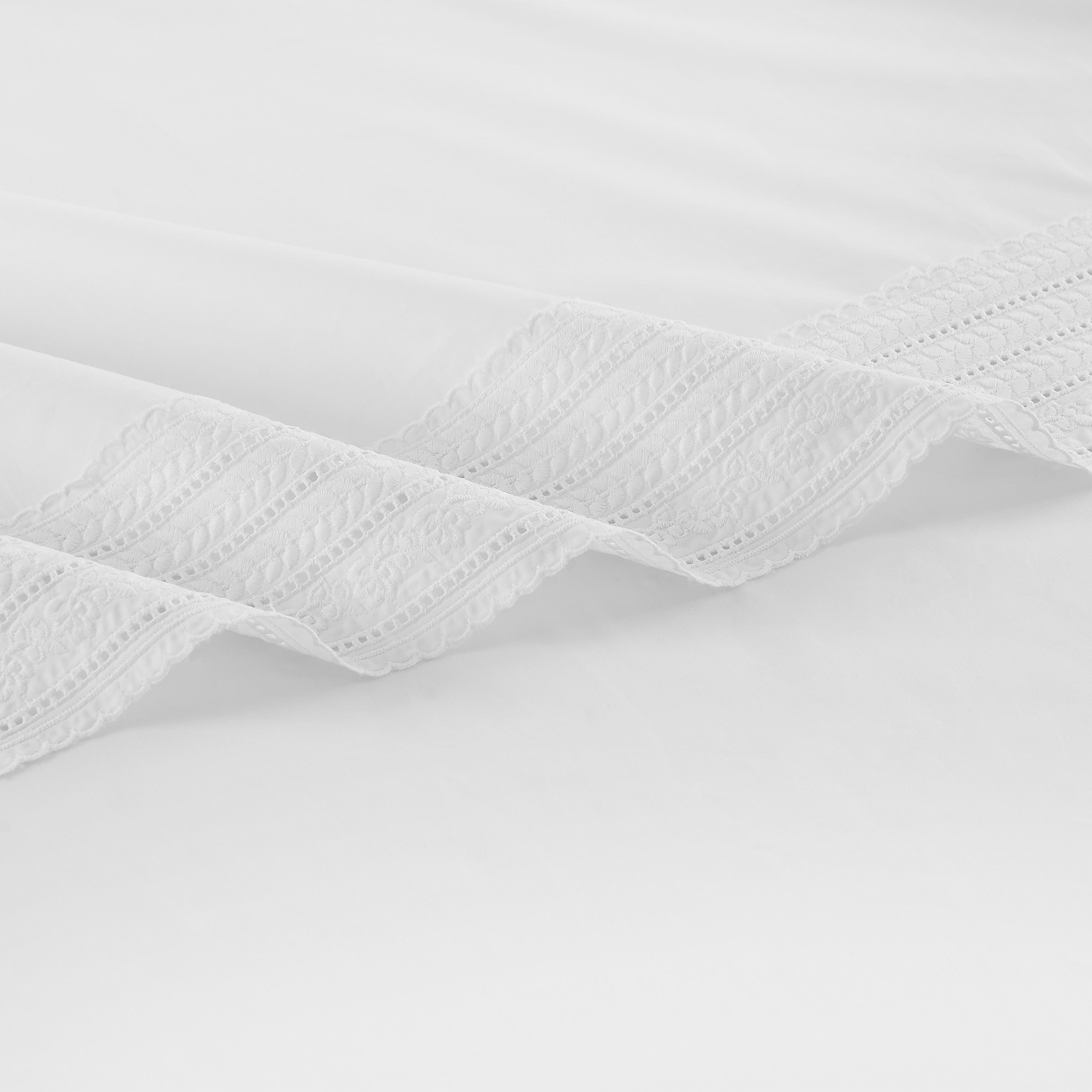 300TC Elizabeth Lace Cotton Percale Sheet Set