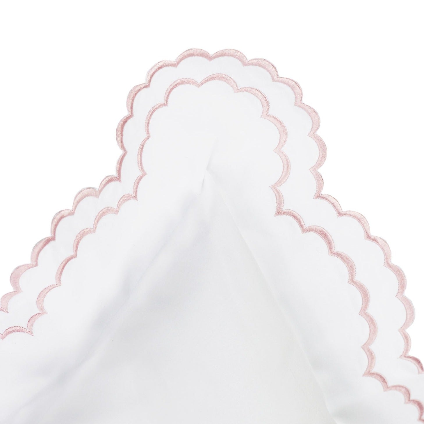 Double Scalloped Edge Embroidered Percale Duvet Set 300TC 100% Cotton