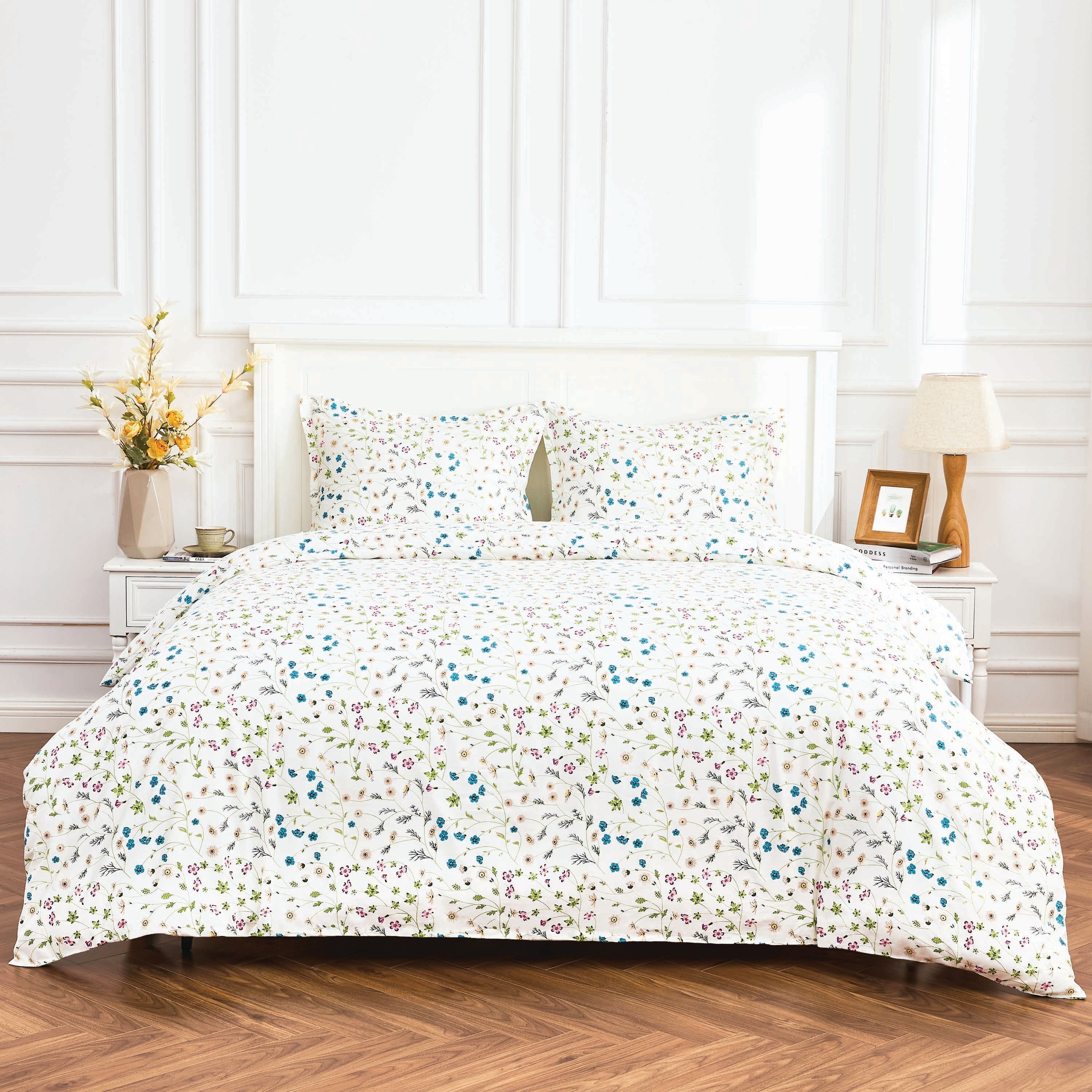 400TC 100% Cotton Wildflower Duvet Set - Floral Bedding