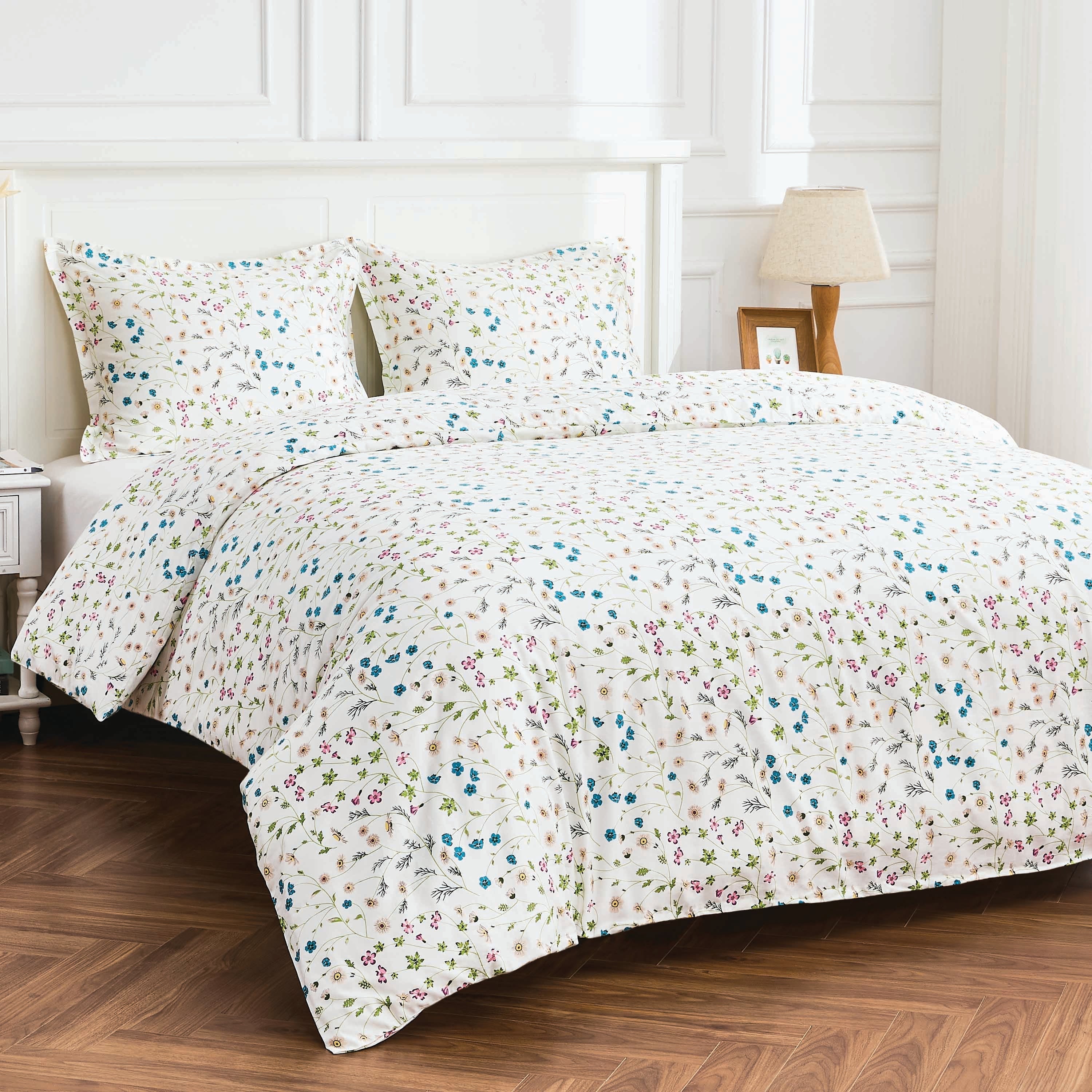 400TC 100% Cotton Wildflower Duvet Set - Floral Bedding