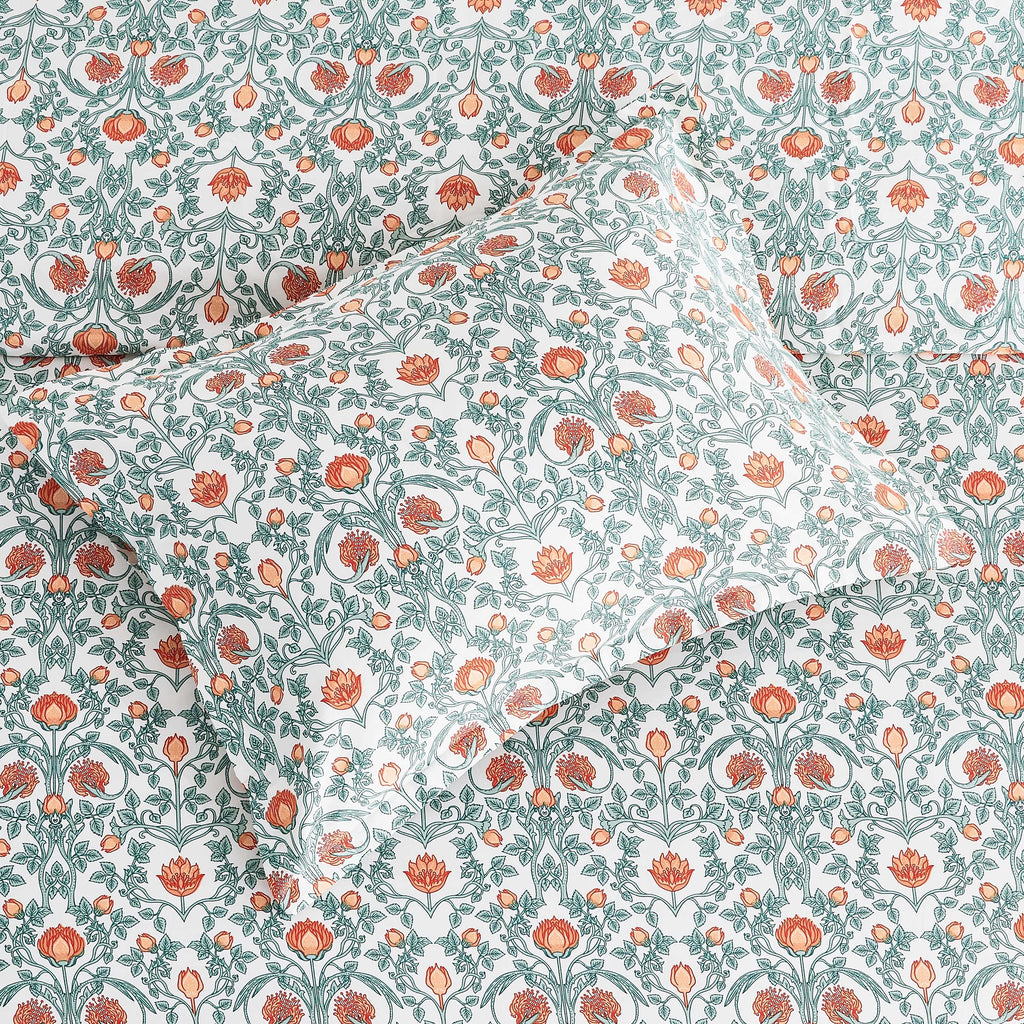 Arts & Crafts Floral Printed Duvet Set