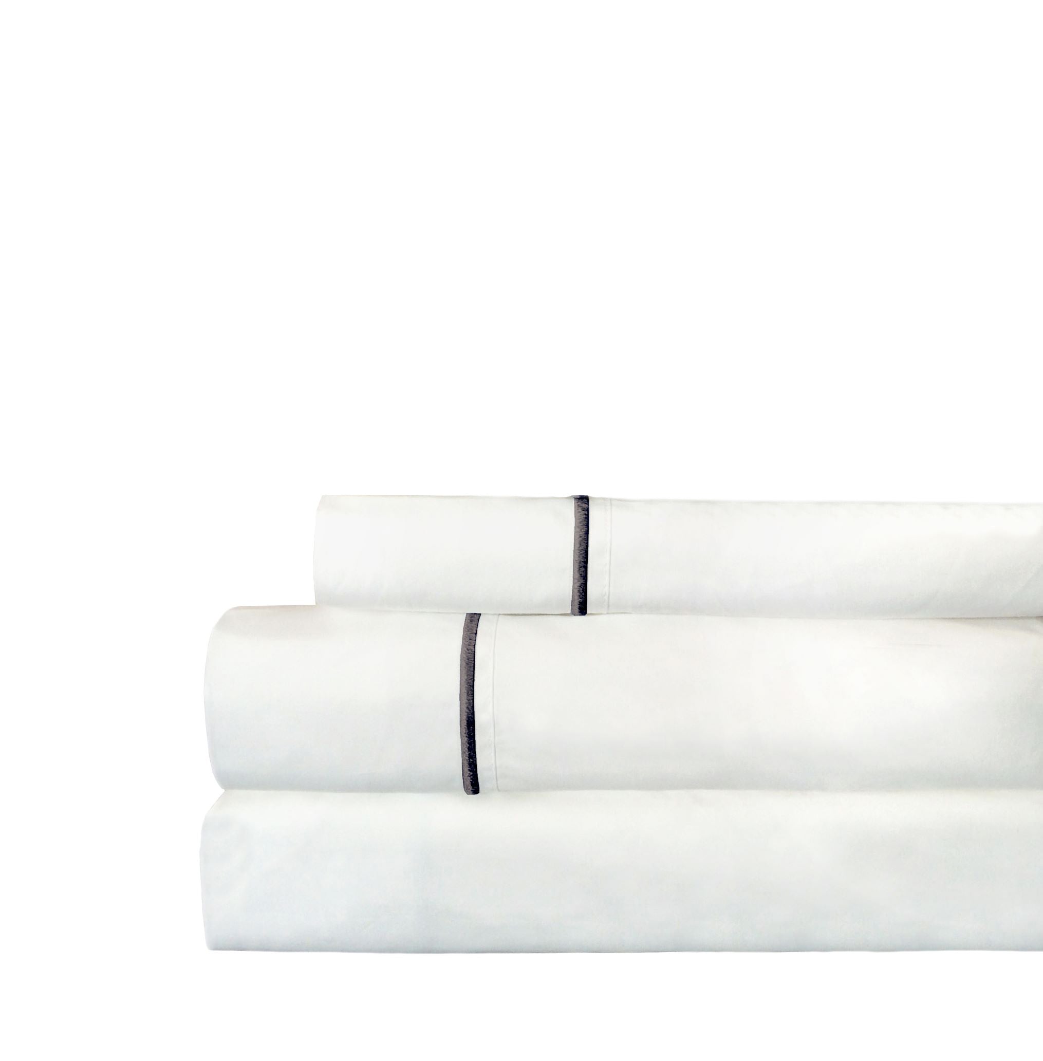 Single Stripe Embroidered 300TC 100% Cotton Percale Sheet Set
