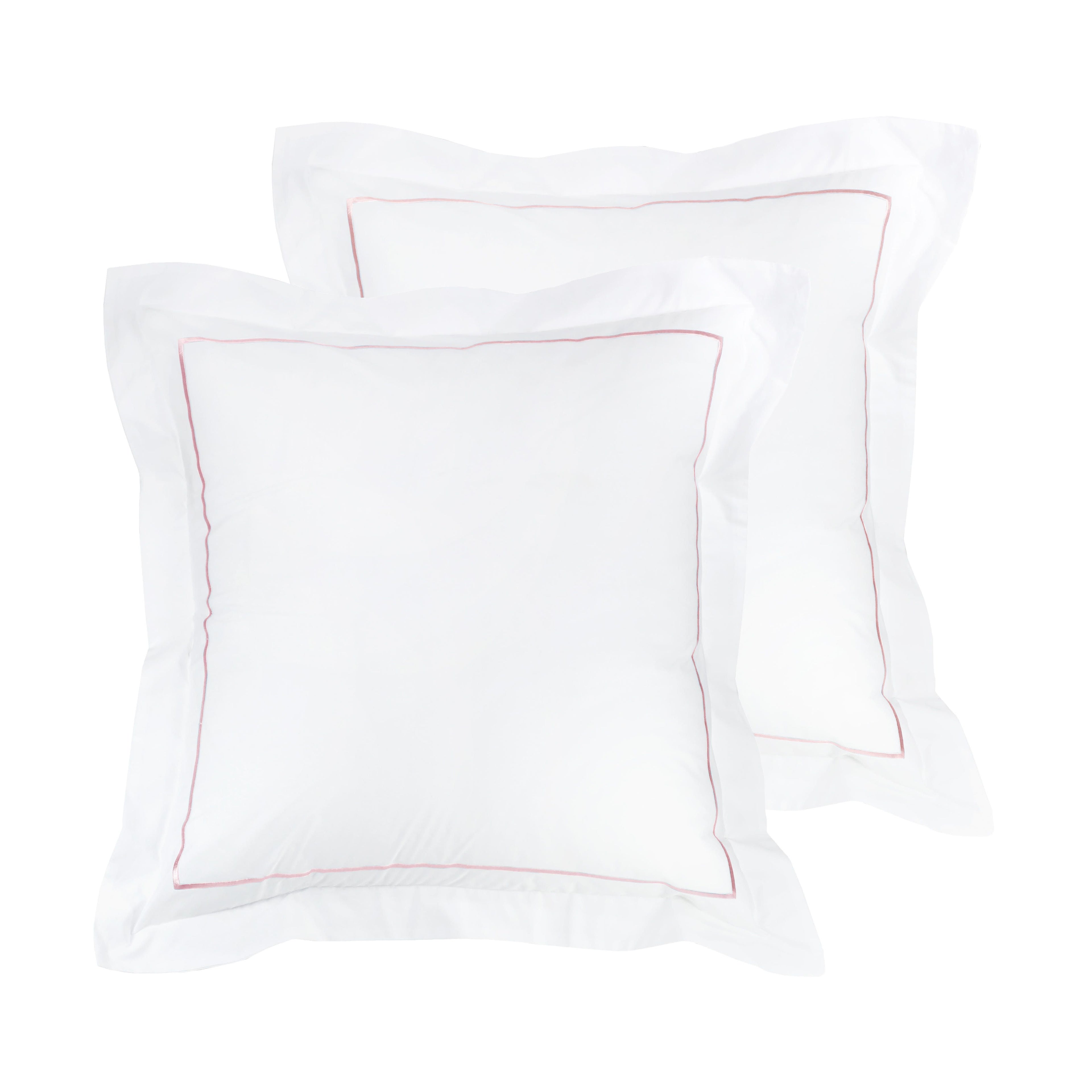 Single Stripe Embroidered Percale Euro Sham Pair