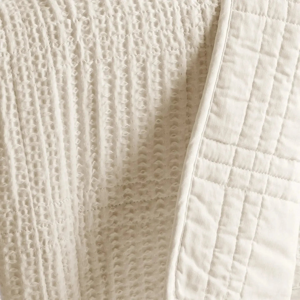 Cloud Waffle Reversible Cotton Quilt Set