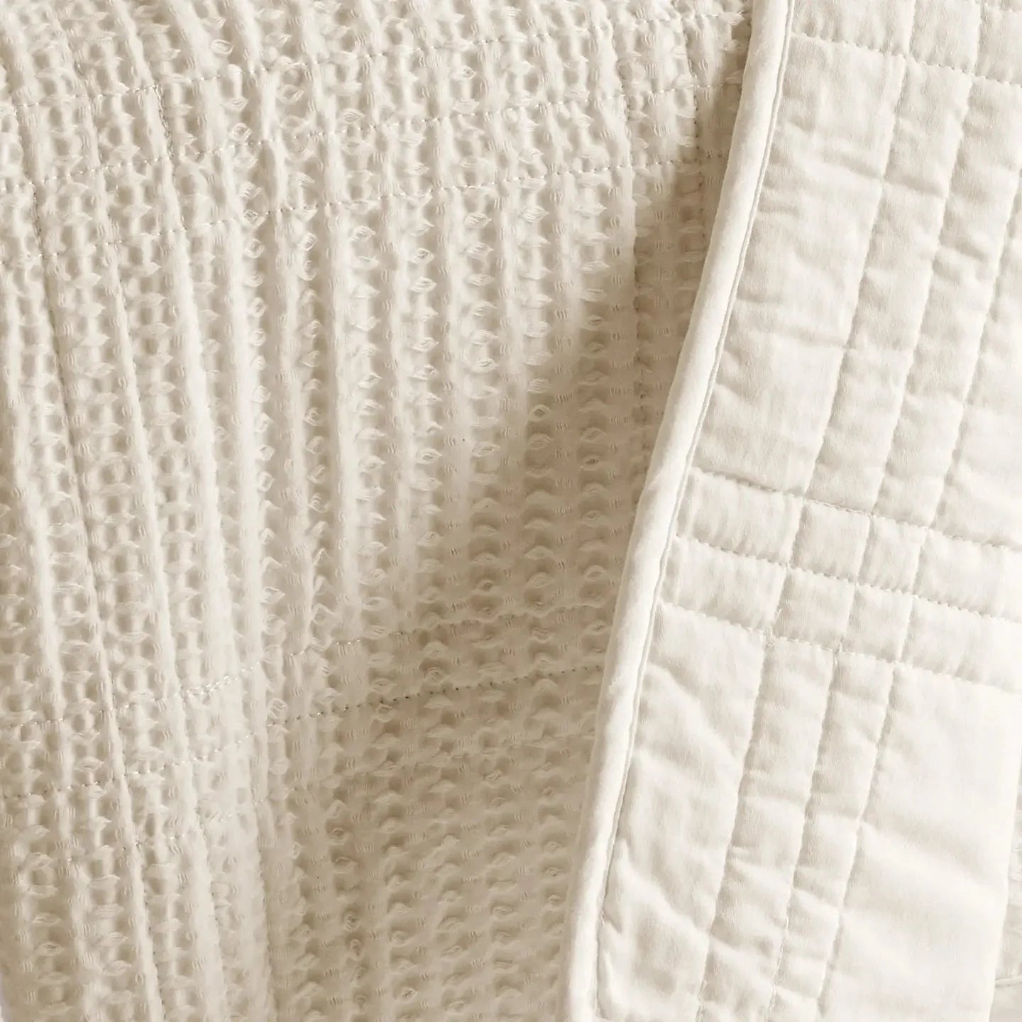 Cloud Waffle Reversible Cotton Quilt Set