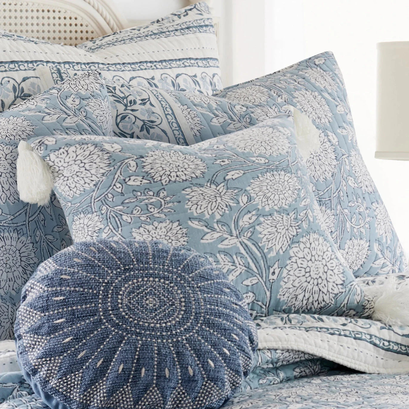 Adare Blue Tassel Pillow