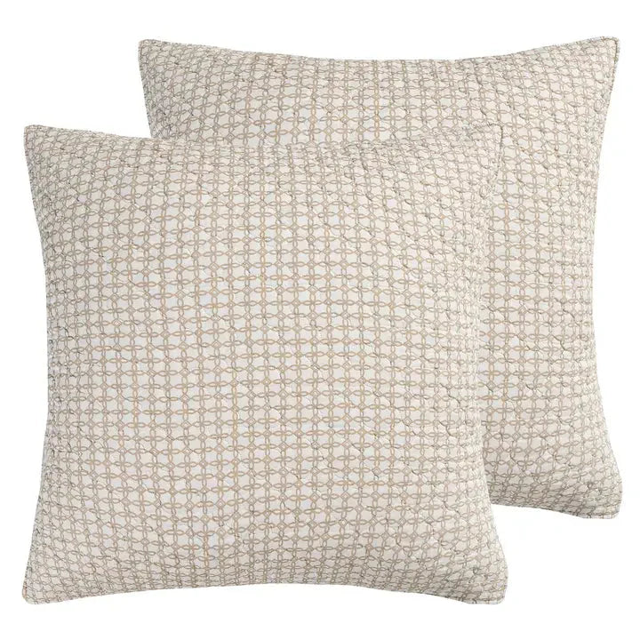 Angelica Euro Shams Set of 2 - Coastal Pillow Shams