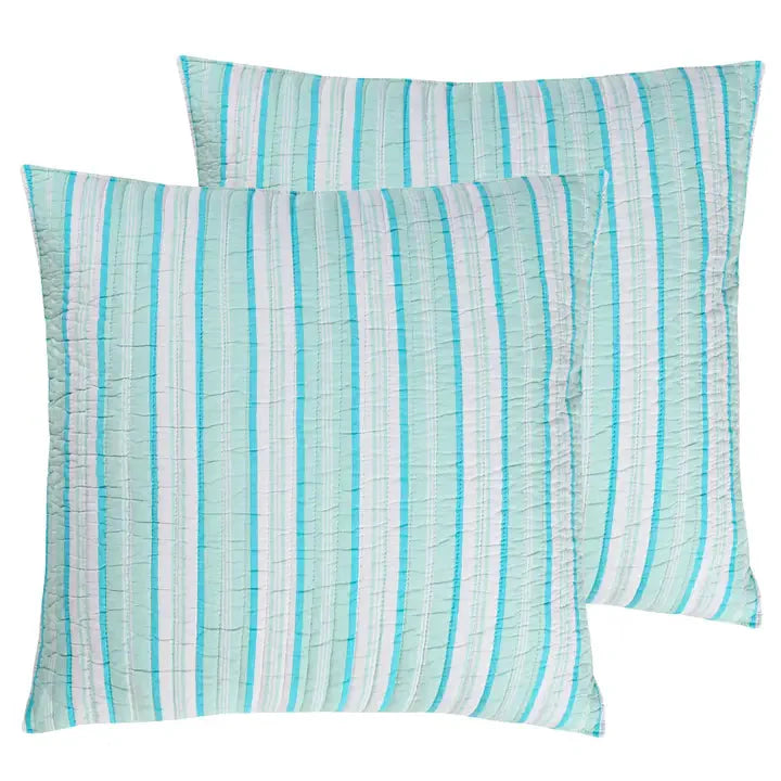 Beach Days Euro Pillow Shams Set of 2 - Coastal Pillow Shams