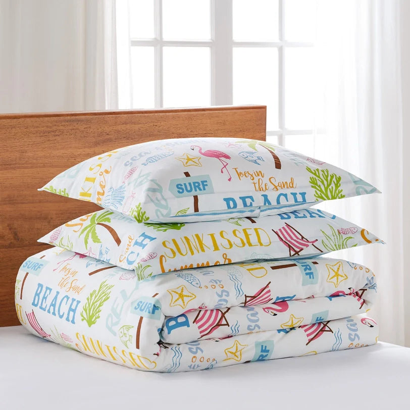 Beach Days Coastal Duvet Cover Set - Beach Themed Duvets