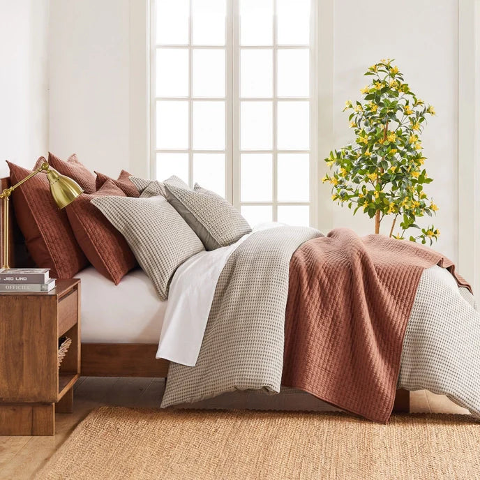 Cross Stitch 100% Cotton Quilt Set - Adobe