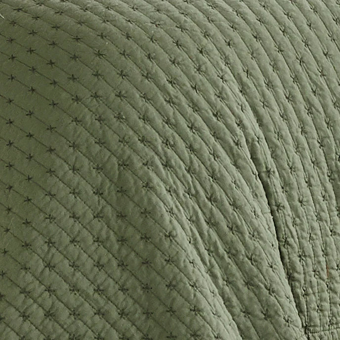 Cross Stitch 100% Cotton Quilt Set - Forest Green - Christmas Quilt
