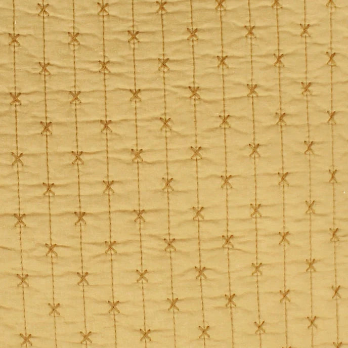 Cross Stitch 100% Cotton Quilt Set - Ochre