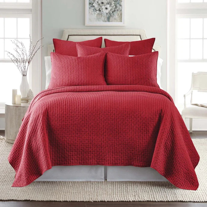Cross Stitch 100% Cotton Quilt Set - Red - Christmas Quilts