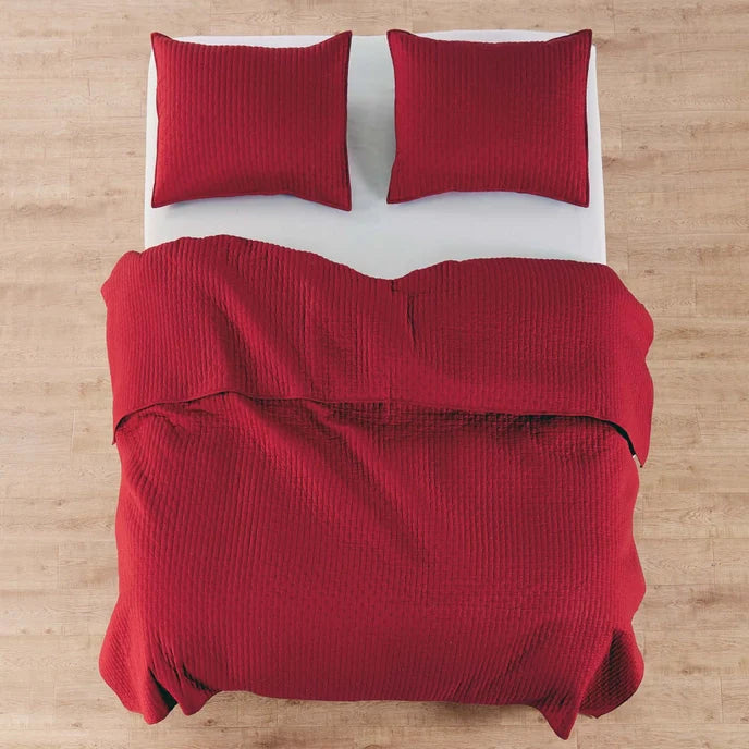 Cross Stitch 100% Cotton Quilt Set - Red - Christmas Quilts