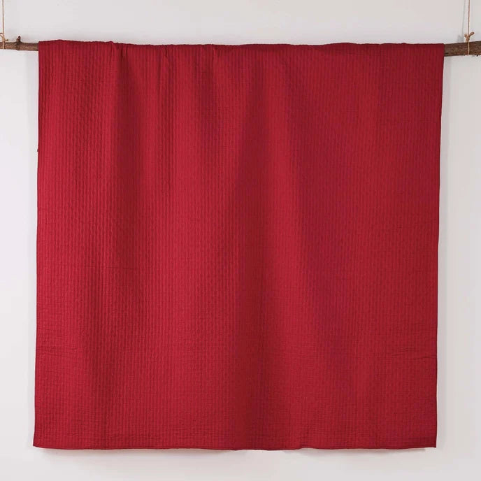Cross Stitch 100% Cotton Quilt Set - Red - Christmas Quilts