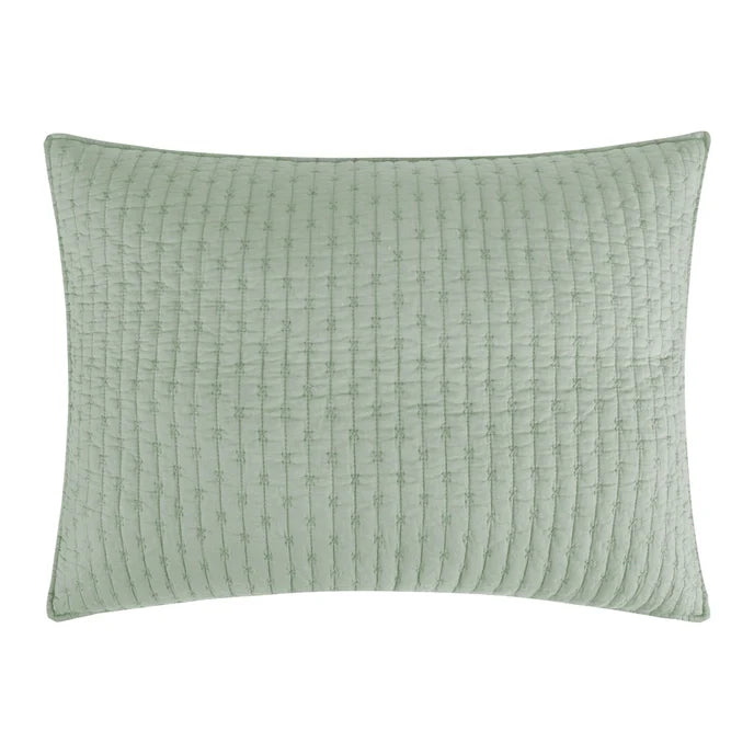 Beautiful Cross Stitch 100% Cotton Quilt Set - Sage