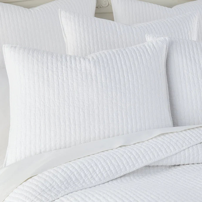 Beautiful Cross Stitch 100% Cotton Quilt Set - White