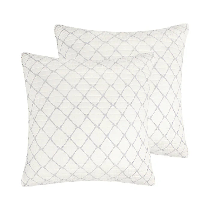 Becker Coastal Grey Euro Pillow Sham | Set of 2 | Coastal Shams