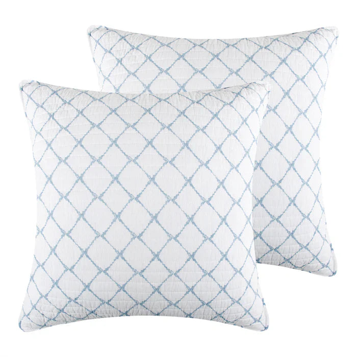 Becker Coastal Blue Euro Pillow Sham | Set of 2 | Coastal Shams