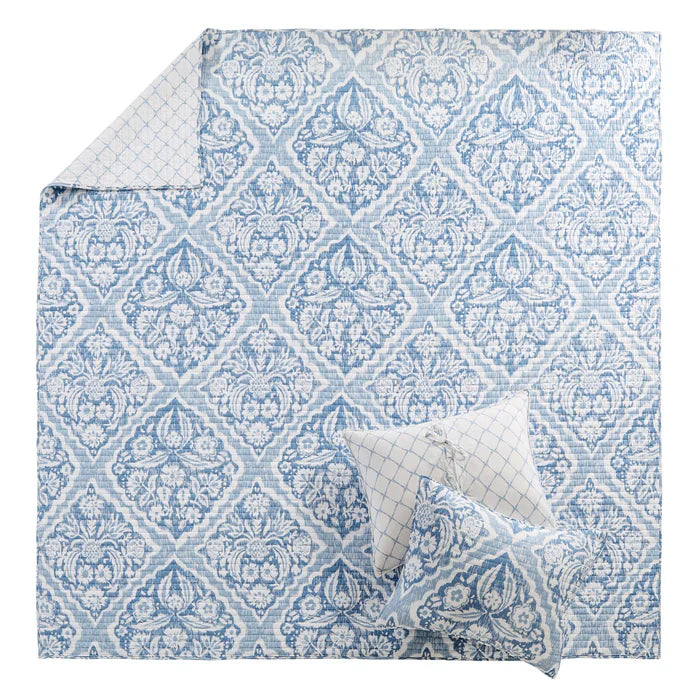 Becker Quilt Set - Beautiful Coastal Blue Bedding Set