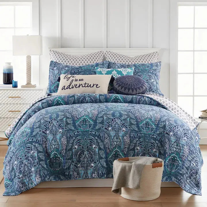 Bellamy Teal Euro Sham Set of 2 - Coastal Pillow Shams