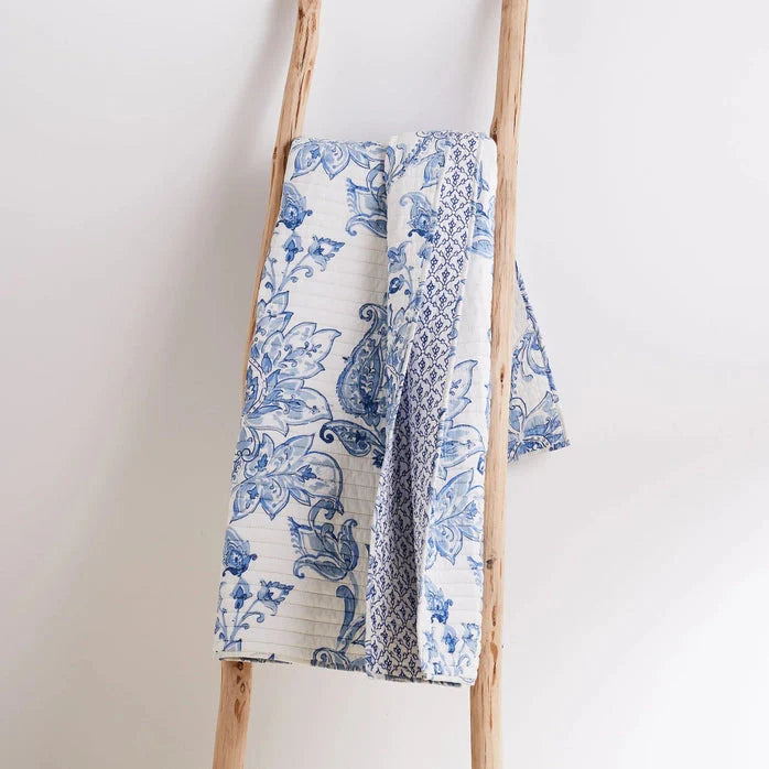 Bennett Blue Coastal Quilted Throw Blanket - Coastal Throw Blanket