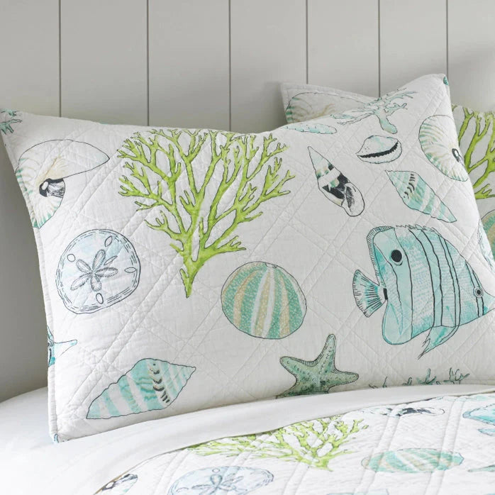 Biscayne Cotton Coastal Quilt Set