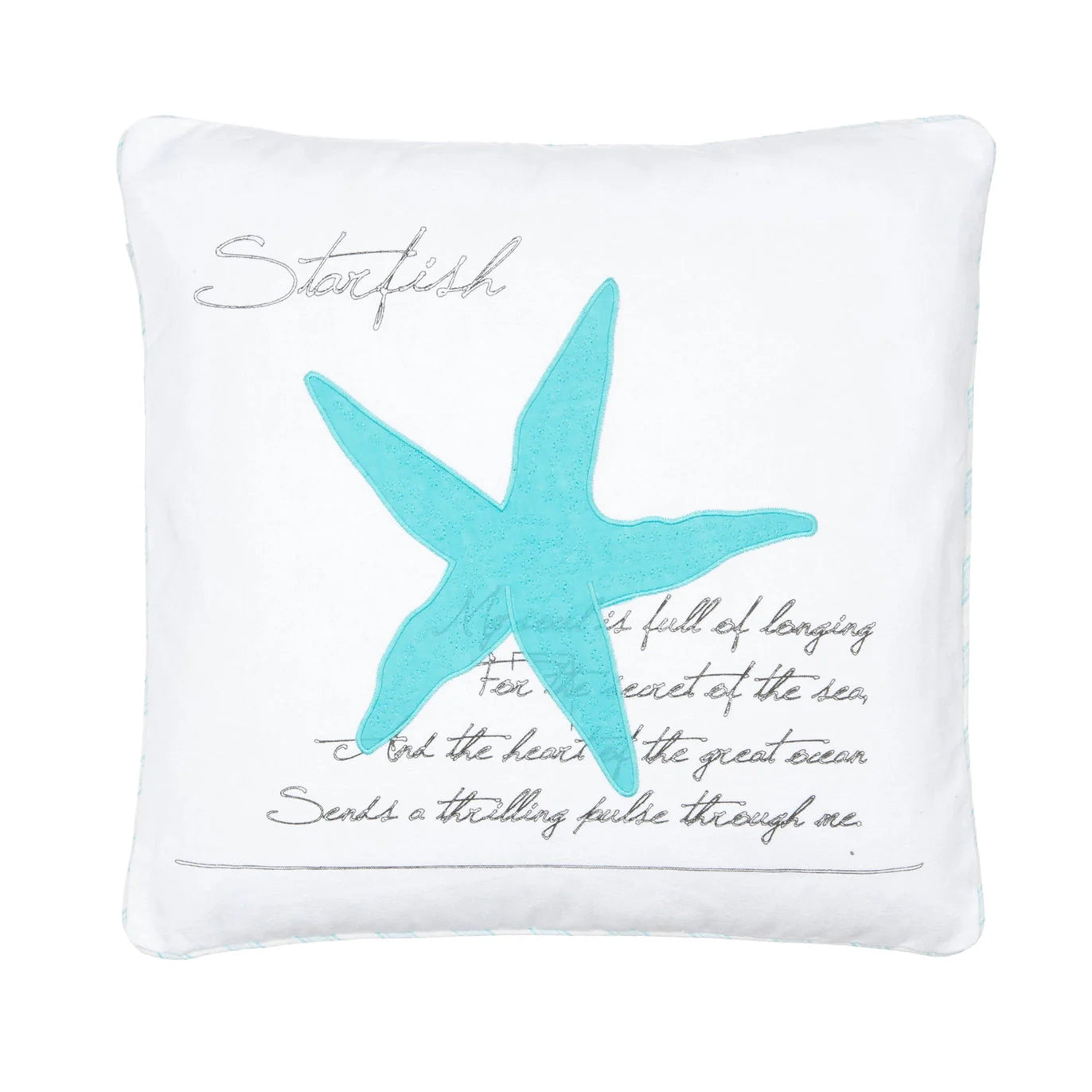 Biscayne Teal Starfish Pillow - Coastal Accent Pillow
