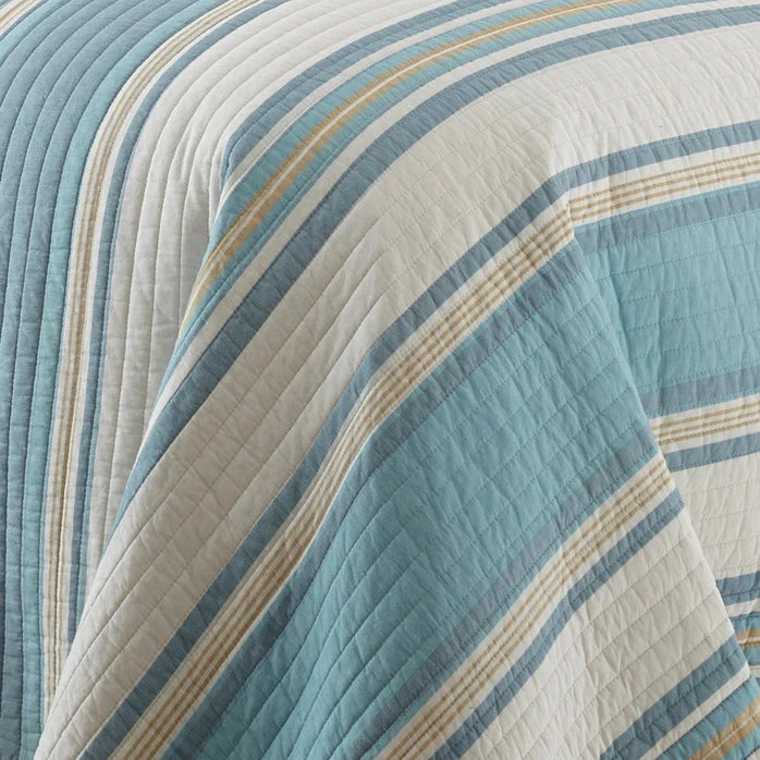Blue Maui Cotton Coastal Quilt Set - Coastal Blue Seahorse Quilt