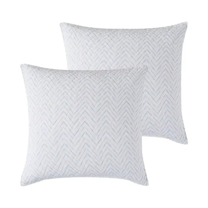 Blue Sea Euro Pillow Sham Set of 2 - Coastal Pillow Shams