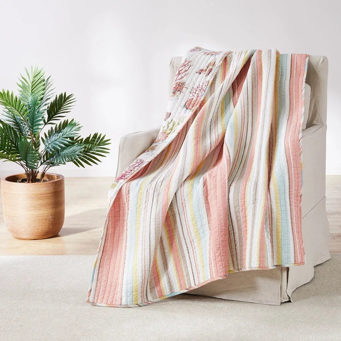 Brighton Quilted Throw Blanket - Coastal Throw Blanket