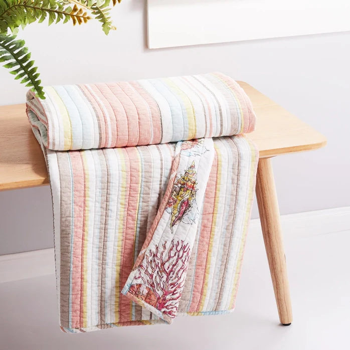 Brighton Quilted Throw Blanket - Coastal Throw Blanket