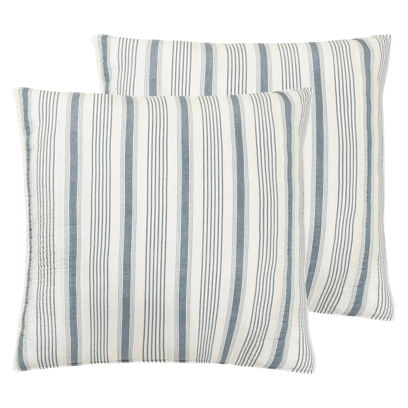 Camden Navy Stripe Euro Shams 2PC Coastal Pillow Shams
