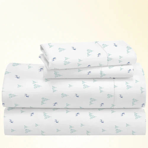 CinchFit Twin XL Sheet Sets 400TC Cotton Prints - Quahog Bay Bedding