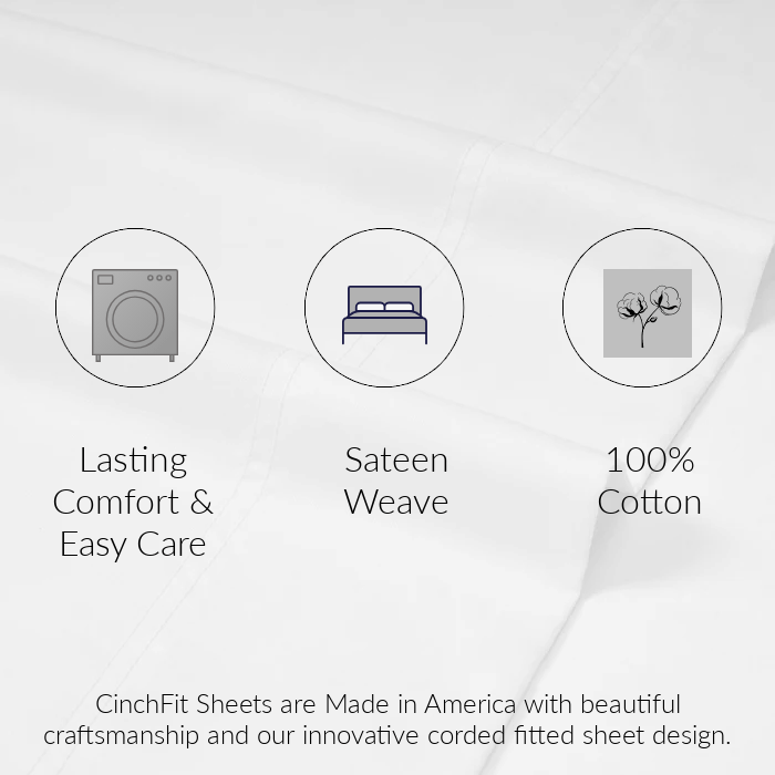 CinchFit American Made King Sheet Sets - 400TC Cotton Prints