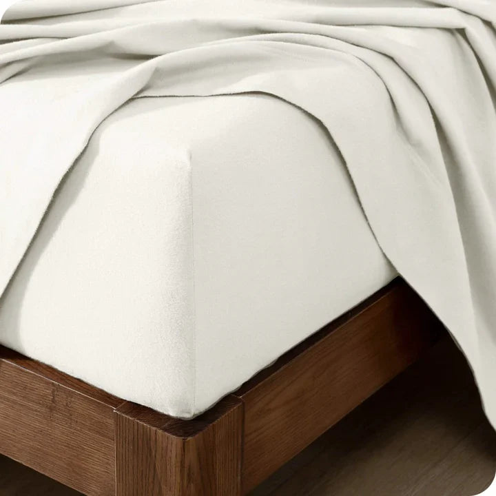 CinchFit American Made No Tear Split Top King Cotton Flannel Cord Elastic Sheets