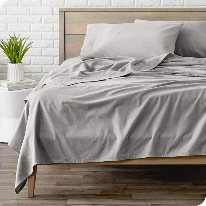 CinchFit American Made No Tear Split Top King Cotton Flannel Cord Elastic Sheets