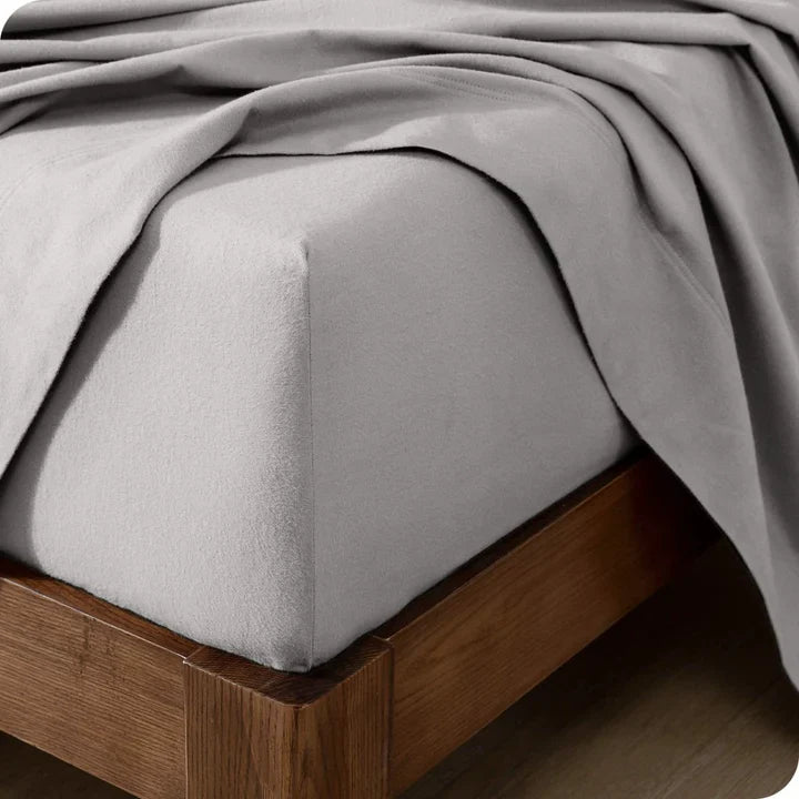 CinchFit American Made No Tear Split Top King Cotton Flannel Cord Elastic Sheets