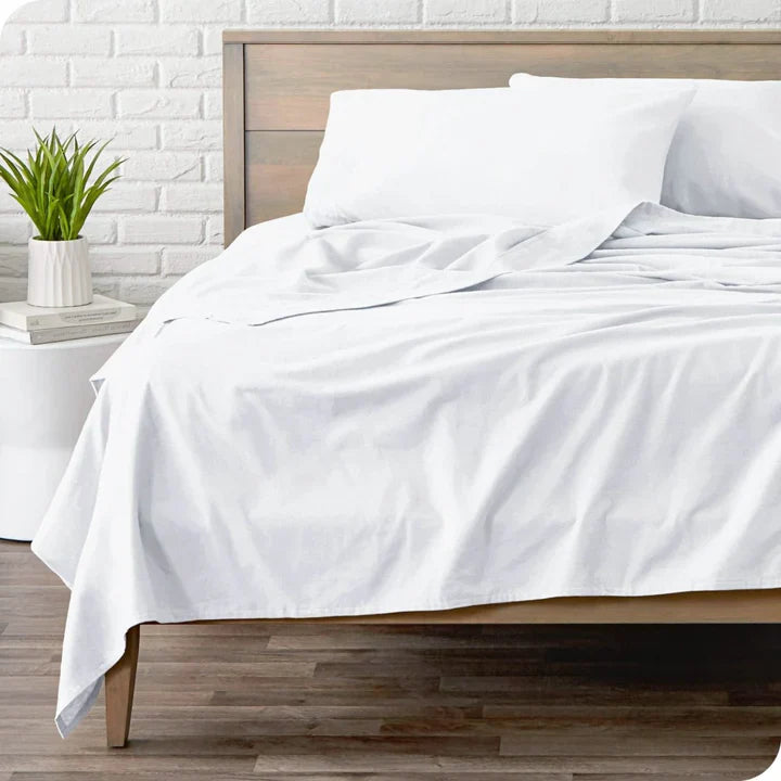 CinchFit American Made No Tear Split Top King Cotton Flannel Cord Elastic Sheets