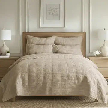 Cloud Waffle Reversible Cotton Quilt Set
