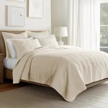 Cloud Waffle Reversible Cotton Quilt Set - Quahog Bay Bedding
