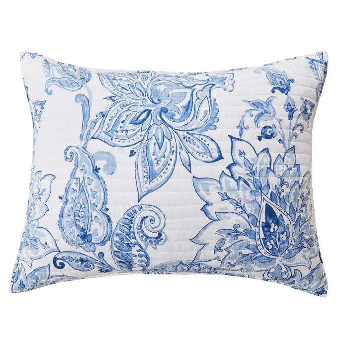 Coastal Bennett Blue And White Quilt Set - 100% Cotton Coastal Quilt Set