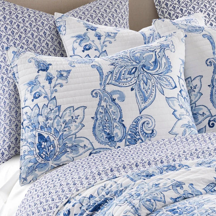 Coastal Bennett Blue And White Quilt Set - 100% Cotton Coastal Quilt Set