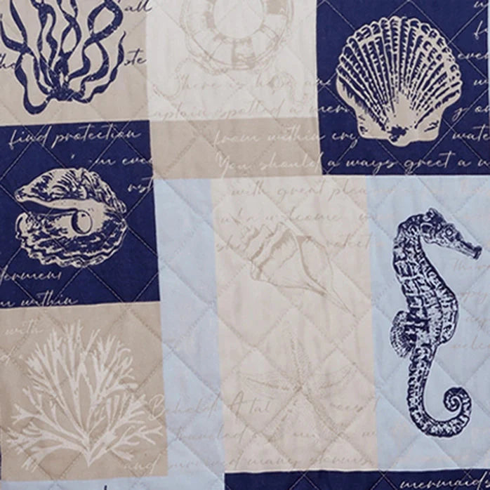 Universal V Berth Nautical Seascape Patchwork Quilt Set 3PC