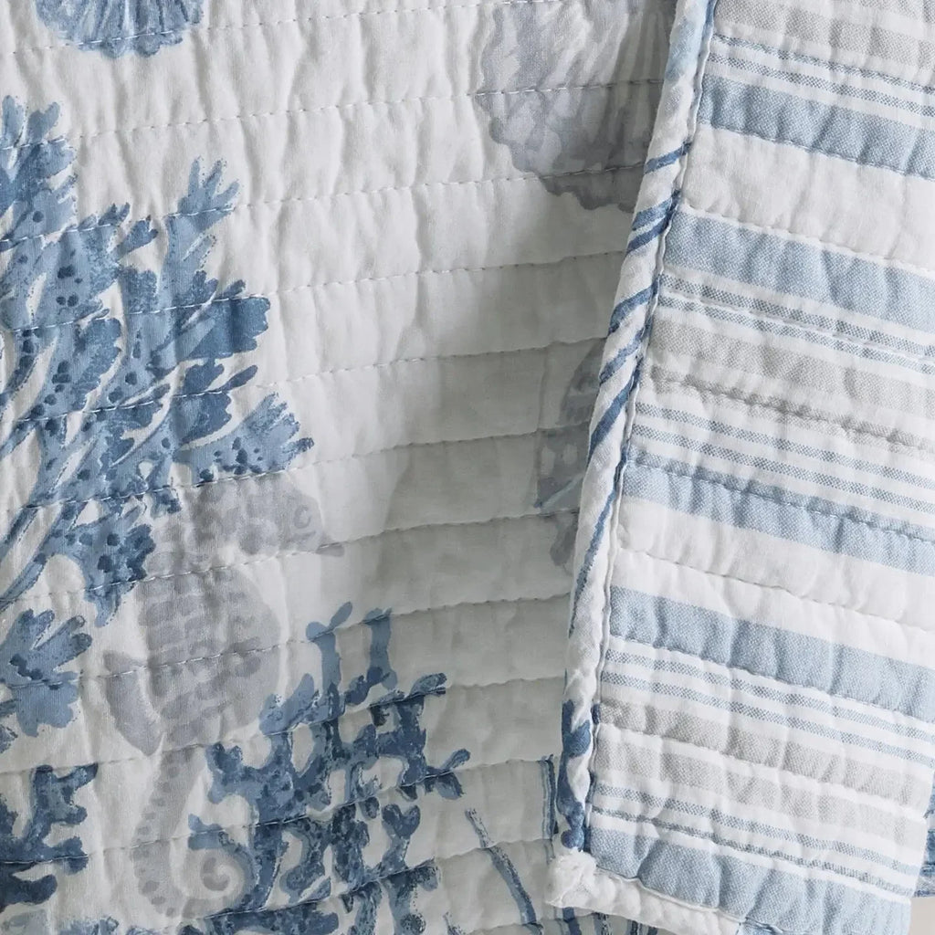 Coral Landing Quilted Throw Blanket