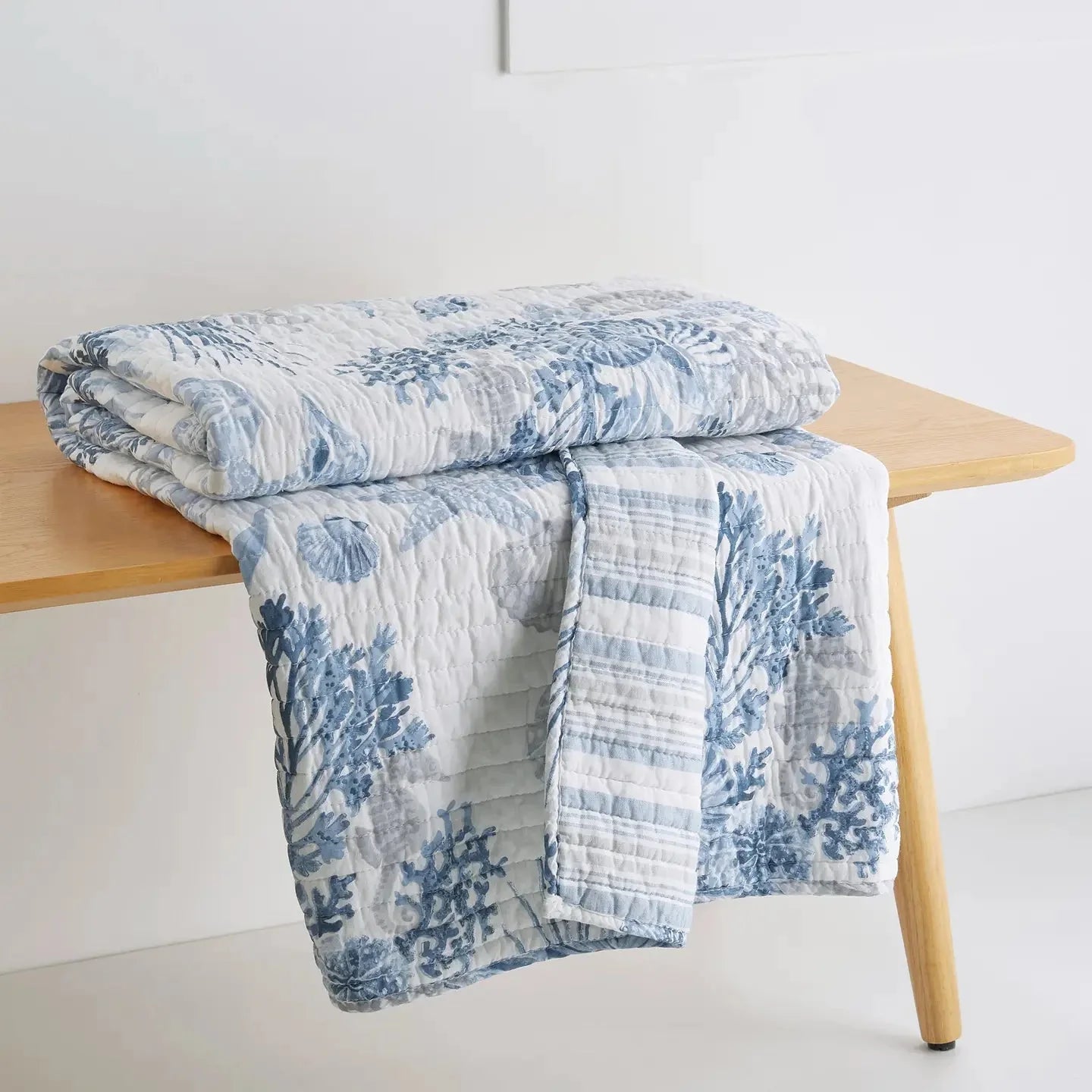 Coral Landing Quilted Throw Blanket