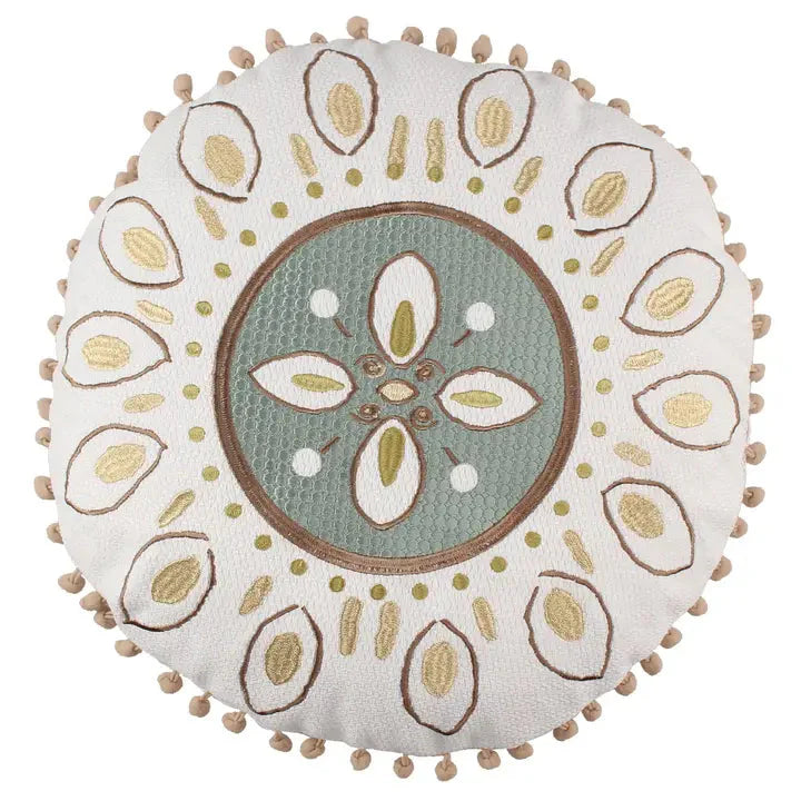 Cosima Round Tassel Pillow - Coastal Accent Pillows