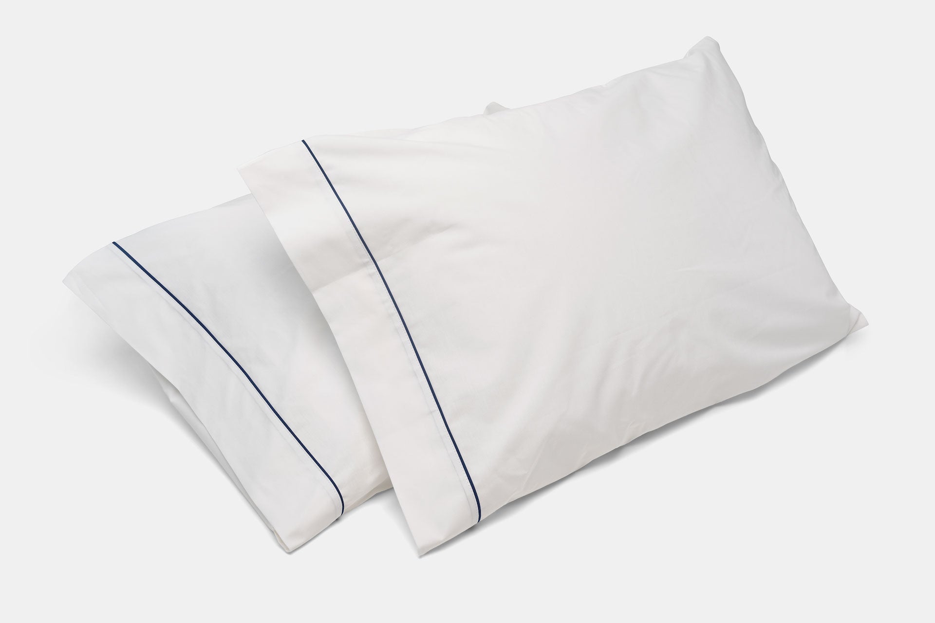 Cotton Bed Pillowcases with Classic Piping Design  - American Made With USA Grown Cotton